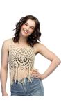 Creme Crochet Dames Top Dames Ibiza