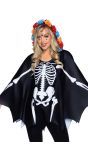 Dag van de doden poncho met capuchon