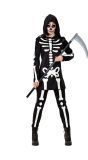 Dames Zwart Skeletpak Halloween Party