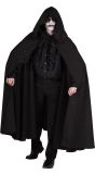 Dark Rave Cape Zwart met Ruime Capuchon Halloween