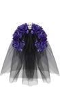Day of the dead hoofdband met paarse rozen