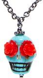 Day of the dead ketting met blauwe schedel