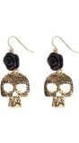 Day of the dead oorbellen zwart goud