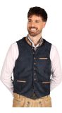 Deluxe Suède Trachten Gilet Oktoberfest Donkerblauw Heren