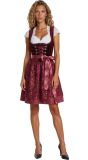 Deluxe Tiroler Oktoberfest Jurk Bordeaux Rood Dames