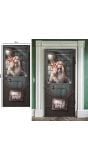 Deurdecoratie psycho vrouw 80 x 180 cm halloween