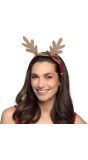 Diadeem Golden Reindeer Kerst