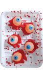 Dienblad met 5 uitgesneden ogen 18 x 13 cm halloween