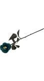 Donkerblauwe roos met kattenoog 42 cm halloween