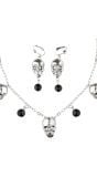 Doodshoofd ketting en oorbellen