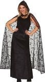 Doorzichtige vleermuis cape met capuchon 120 cm
