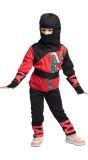 Drakenkrijger Ninja Outfit Kind Rood en Zwart