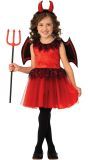 Duivel Kostuum met Vleugels Rood Meisjes