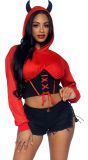 Duivelse Crop Top Hoodie