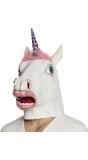 Eenhoorn masker latex met roze haar