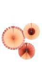 Elegant roze honingraat decoratie 3 stuks
