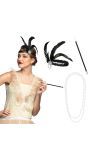 Elegante Flapper 20s sieradenset zwart