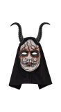 Enge Griezel Masker met Hoorns en Capuchon Zwart Halloween
