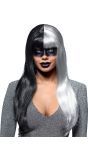 Evil temptress pruik zwart/wit