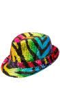 Fedora Hoed Regenboog met Tijgerprint Dames Heren