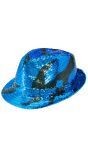Fedora Hoed Turquoise met Glitter Dames Heren