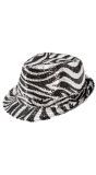 Fedora Hoed Zebra met Zilveren Pailletten Dames Heren