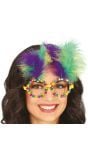 Feestbril Braziliaans Carnaval met Veer