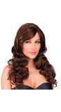 Feestpruik Lang Golvend Donkerbruin Dames