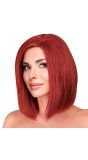Feestpruik Lange Boblijn Bordeauxrood Dames