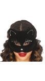Fluweel Zwart Katten Masker