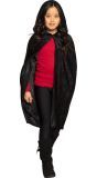 Fluwelen cape kind zwart