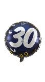 Folieballon 30 jaar stijlvol blauw