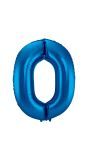 Folieballon cijfer 0 blauw 86cm