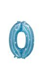 Folieballon cijfer 0 galatic aqua 101cm