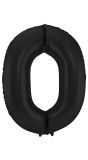 Folieballon Cijfer 0 Metallic Zwart 86Cm