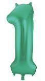 Folieballon cijfer 1 metallic groen 86cm