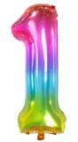 Folieballon Cijfer 1 Yummy Gummy Rainbow