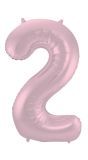 Folieballon Cijfer 2 Metallic Pastel Roze 86Cm