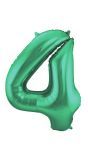 Folieballon Cijfer 4 Metallic Groen 86Cm