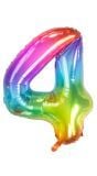 Folieballon cijfer 4 yummy gummy rainbow