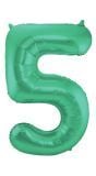Folieballon cijfer 5 metallic groen 86cm