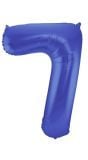 Folieballon cijfer 7 metallic blauw 86cm