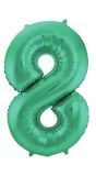 Folieballon Cijfer 8 Metallic Groen 86Cm