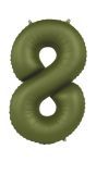 Folieballon Cijfer 8 - Olijfgroen