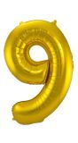 Folieballon cijfer 9 goud 86cm