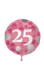 Folieballon Glossy 25 Happy Birthday Roze
