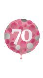 Folieballon glossy 70 happy birthday roze