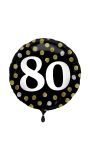 Folieballon Glossy 80 Happy Birthday Zwart