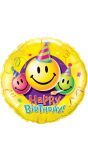 Folieballon Happy Birthday Smileys