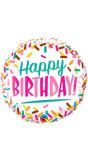 Folieballon happy birthday sprinkles